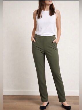 Banana Republic BR Standard Olive Tailored Pants | Minimalist Career Core |